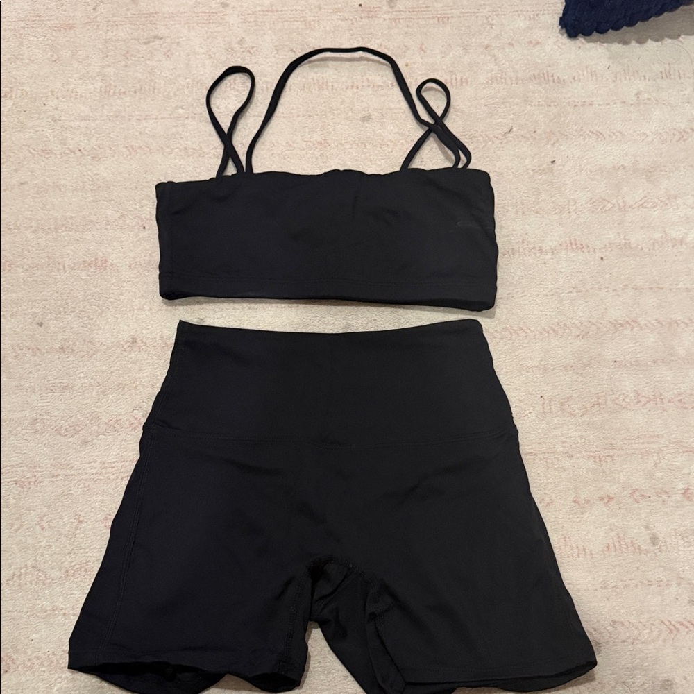 Amazon Women's Black Athletic Shorts Set - Black
